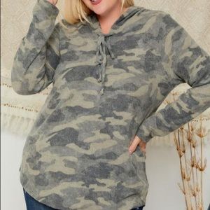Plus Size Cozy in Camo Top